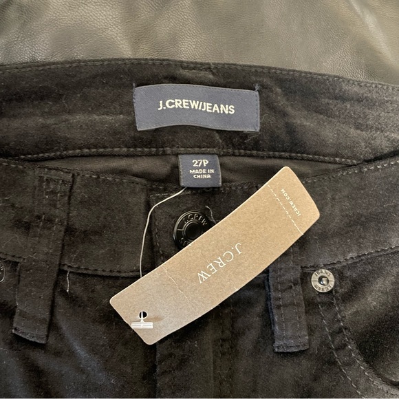 NWT J. Crew Toothpick Skinny Velvet Black Pants - Picture 2 of 6